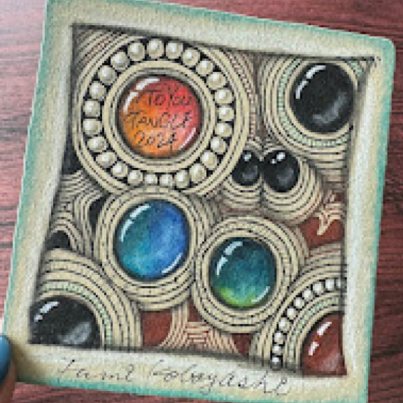 宝石とフルムーンが描かれた作品